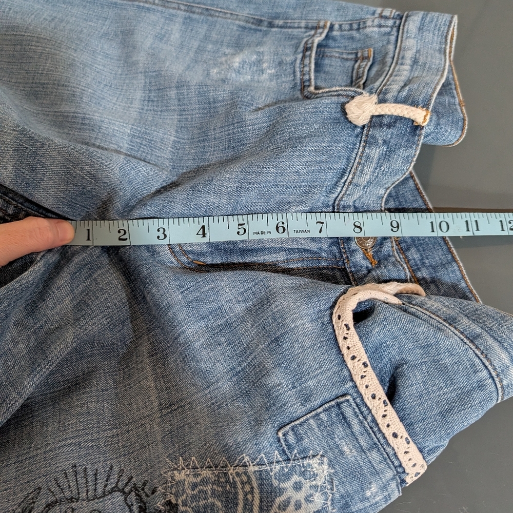 Vintage Ralph Lauren‎ Patchwork Wide Leg Jeans Nautical Anchor Old Money - Picture 14 of 15